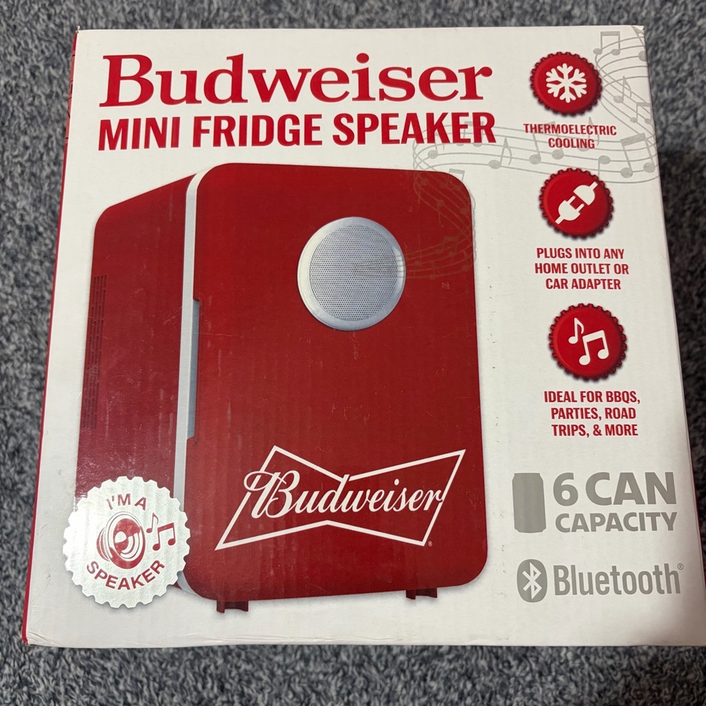 Budweiser Red Portable Speaker Fridge